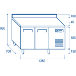 Ψυχόμενος Πάγκος QN 2200 - GN 1/1 (ME ΓΥΑΛΙΝΗ ΠΟΡΤΑ)