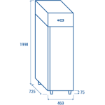 Θάλαμος κατάψυξης QN 3 - GN 1/1 469X725X1990 ENERGY CLASS  D