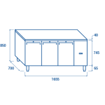 Πάγκος κατάψυξης QN 3100SG - GN 1/1 (ΑΠΟΜΑΚΡΥΣΜΕΝΗΣ ΣΥΝΔΕΣΗΣ REMOTE)
