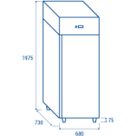 Όρθιος θάλαμος καταψύκτης QN 4 - 400 Lt 680X875X201 ENERGY CLASS D