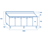 Πάγκος κατάψυξης QN 4200SG - GN 1/1 (ΑΠΟΜΑΚΡΥΣΜΕΝΗΣ ΣΥΝΔΕΣΗΣ REMOTE)