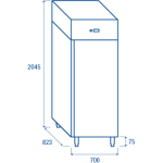 Οριζόντιος θάλαμος κατάψυξης QN 6 - GN2/1 700X823X2075 ENERGY CLASS D