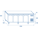 Ψυχόμενος πάγκος QR 4100 - GN 1/1