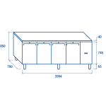 Ψυχόμενος πάγκος QR 4100SG - GN 1/1 (ΑΠΟΜΑΚΡΥΣΜΕΝΗΣ ΣΥΝΔΕΣΗΣ REMOTE)