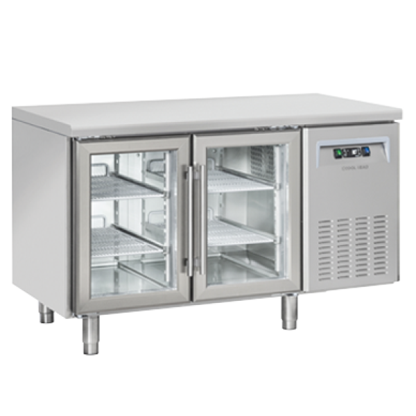 Πάγκος συντήρησης με κρυστάλλινες πόρτες QRG 2100 - GN 1/1