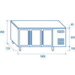 Πάγκος συντήρησης QRG 3100 - GN 1/1
