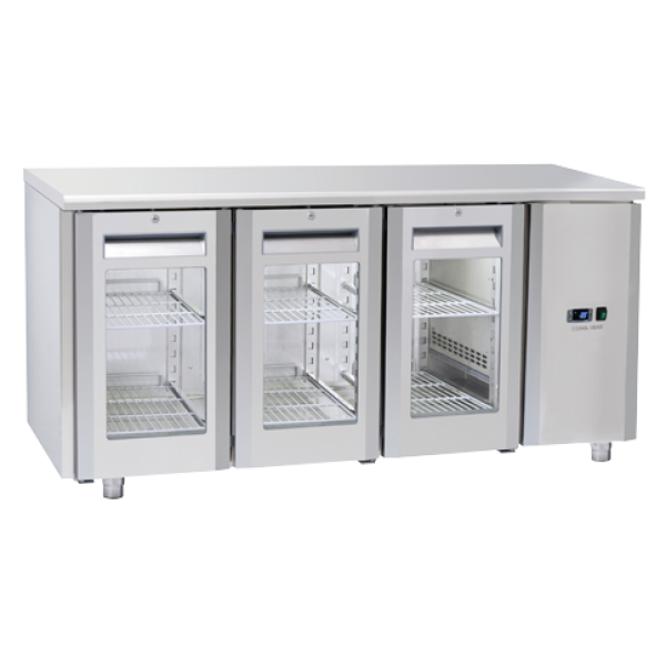 Πάγκος συντήρησης QRG 3100SG - GN 1/1 (ΑΠΟΜΑΚΡΥΣΜΕΝΗΣ ΣΥΝΔΕΣΗΣ REMOTE/ ΜΕ ΓΥΑΛΙΝΗ ΠΟΡΤΑ)