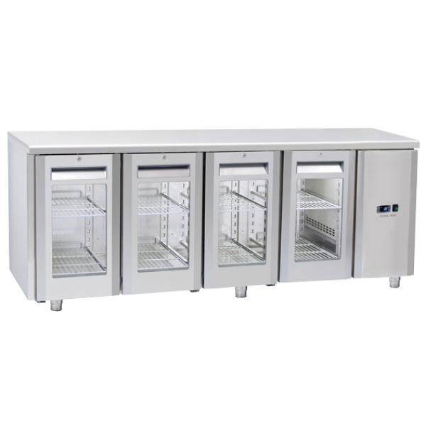 Πάγκος συντήρησης QRG 4100SG - GN 1/1 (ΑΠΟΜΑΚΡΥΣΜΕΝΗΣ ΣΥΝΔΕΣΗΣ REMOTE/ ΜΕ ΓΥΑΛΙΝΗ ΠΟΡΤΑ)