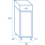 Θάλαμος QRG 6 - GN2/1 (ΜΕ ΓΥΑΛΙΝΗ ΠΟΡΤΑ) 700X890X2045  ENERGY CLASS B