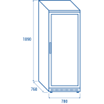 Ψυγείο αναψυκτικών συντήρηση QRXG 600 - 600 Lt (με ΓΥΑΛΙΝΗ ΠΟΡΤΑ)