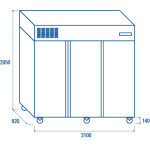 Θάλαμος συντήρησης RC 1850 - GN2/1 2100X820X2050 ENERGY CLASS  D