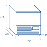 Blast Chiller RF 50A - GN 1/1 και EURONORM 600x400mm 76X73X85