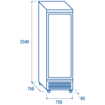 Όρθιος καταψύκτης RFG 750B (ΜΕ ΓΥΑΛΙΝΗ ΠΟΡΤΑ) 560lt