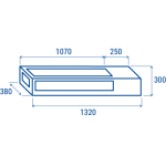 Βιτρίνα sushi RS 60SQ 132X38X30