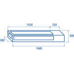 Βιτρίνα sushi RS 80SQ 168X38X30