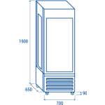 Πανοραμική βιτρίνα κρασιών RV 404BL συντήρηση 440lt (μαύρο χρώμα)