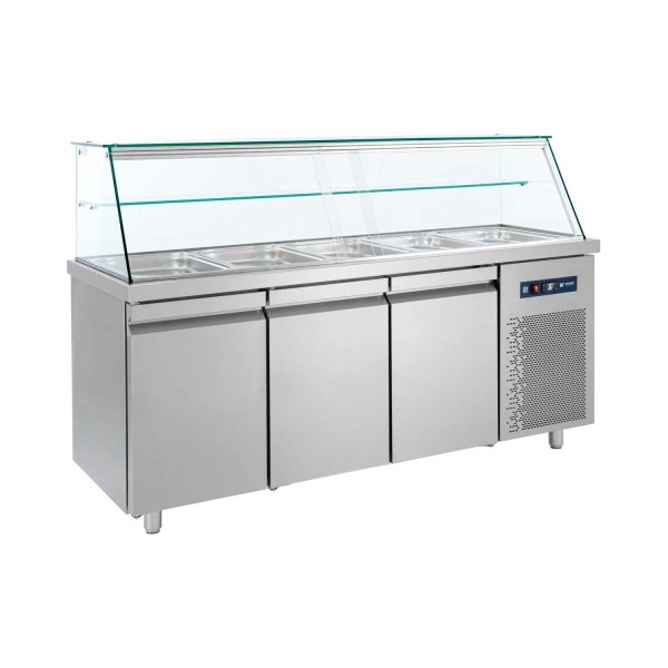 Ψυγείο σαλατών συντήρηση με 3 πόρτες για 5 GN 1/1 185X70X130 εκ BM-SMGN185