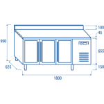 Πάγκος συντηρησης για λεκανάκια 325χ410 mm SRG 3200 (ΜΕ ΓΥΑΛΙΝΗ ΠΟΡΤΑ)