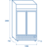 Ψυγείο αναψυκτικών TKG 1000H με διαφημιστική μετώπη 1000lt 120X80X200