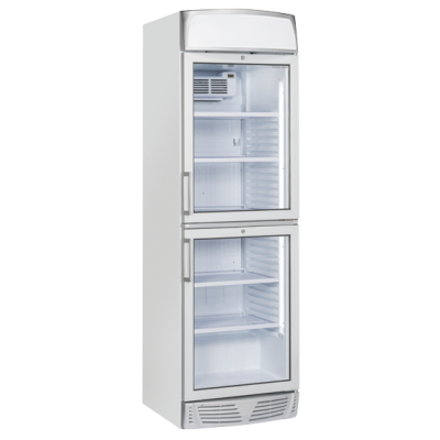 Βιτρίνα συντήρησης TMG 390C (ΔΙΑΙΡΟΥΜΕΝΗ ΠΟΡΤΑ) και διαφημιστική μετώπη 350lt