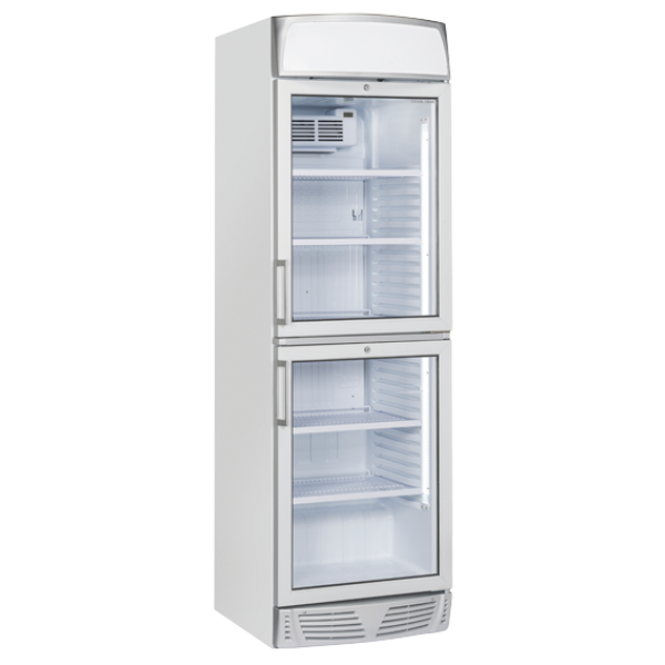 Βιτρίνα συντήρησης TMG 390C (ΔΙΑΙΡΟΥΜΕΝΗ ΠΟΡΤΑ) και διαφημιστική μετώπη 350lt