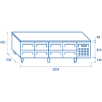Ψυχόμενος πάγκος U-GN 4180 - GN 1/1