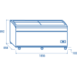 Καταψύκτης με συρόμενα κρύσταλλα 1855X858X892  VF 1900VB ENERGY CLASS C