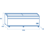 Καταψύκτης με συρόμενα κρύσταλλα VF 2500SW 2506X858X892  ENERGY CLASS C