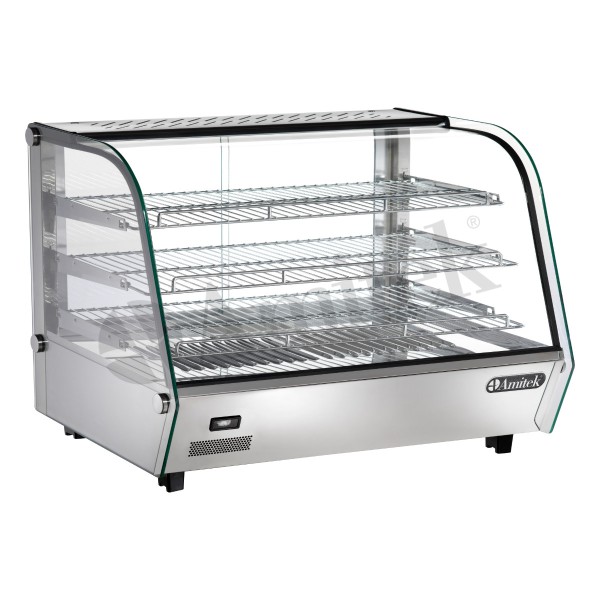 Επιτραπέζια Θερμαινόμενη Βιτρίνα με Ανοξείδωτο Ατσάλι και Κρύσταλλα AK160EC 86Χ57Χ29