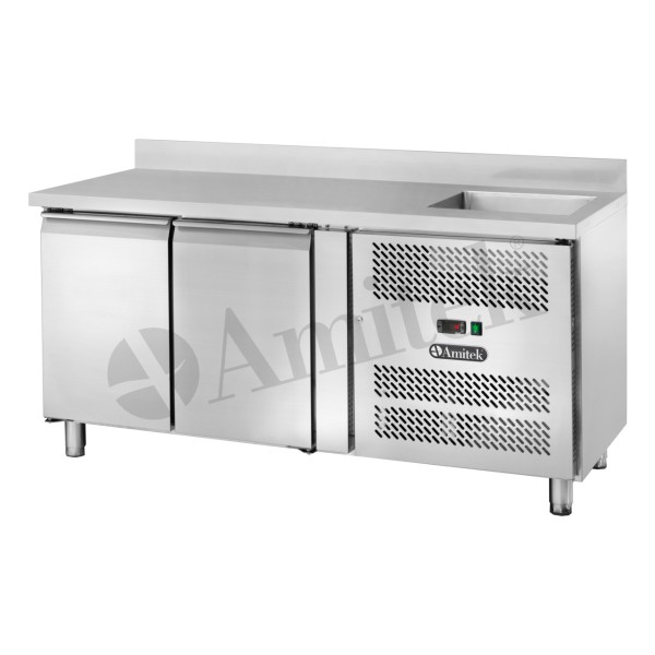 Αεριζόμενος ψυχόμενος πάγκος GN1/1 με νεροχύτη AK2202TNL 151Χ70Χ96