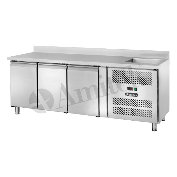 Αεριζόμενος ψυχόμενος πάγκος GN1/1 με νεροχύτη AK3202TNL 202Χ70Χ96