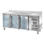 Αεριζόμενος ψυχόμενος πάγκος GN1/1 με γυάλινες πόρτες και υπερυψωμένη πλάτη AK3204TNG 180Χ70Χ95