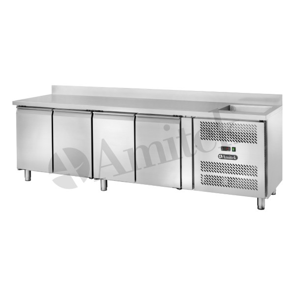 Αεριζόμενος ψυχόμενος πάγκος GN1/1 με νεροχύτη AK4202TNL 250Χ70Χ96