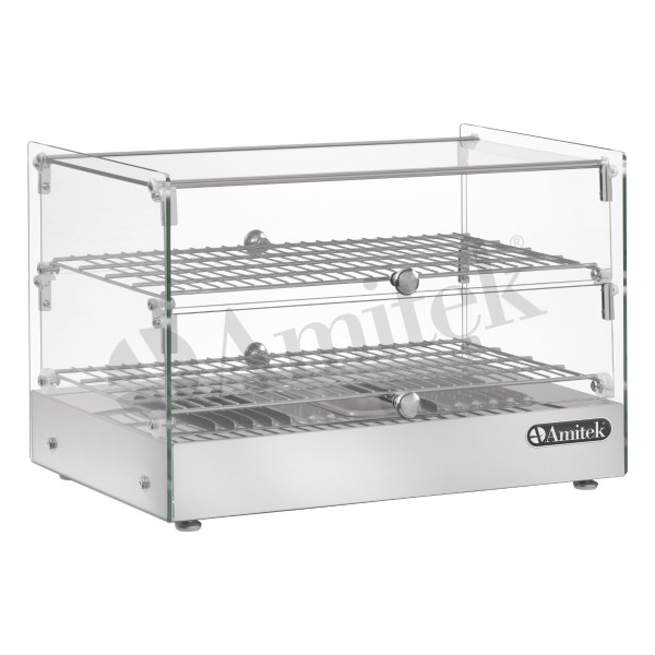 Επιτραπέζια Θερμαινόμενη Βιτρίνα με Ανοξείδωτο Ατσάλι και Κρύσταλλα AK552ECQ 55Χ36Χ38