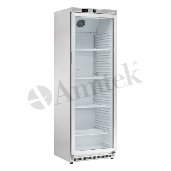 Στατικό ψυγείο με γυάλινη πόρτα, σειρά AKM AKM400RG SS 60Χ59Χ185