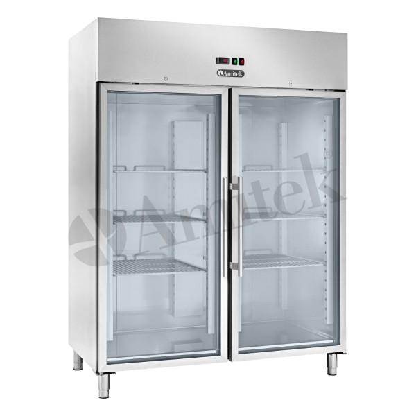 Ψυγείο με κυκλοφορια αερά GN2/1 με γυάλινες πόρτες AK1414TNG 1480x830x2010h ENERGY CLASS B	