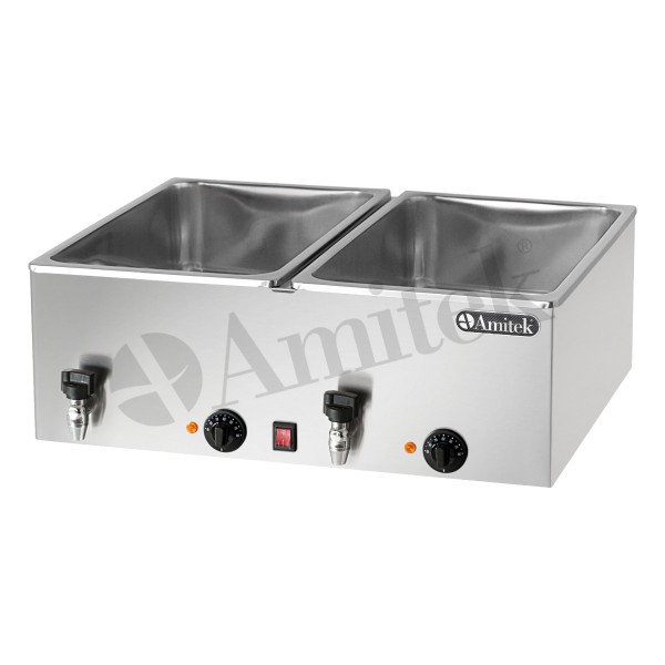 Bain Marie GN1/1 με 2 Βρυσάκια 1000 + 1000Watt BM216R italy 69Χ54Χ25