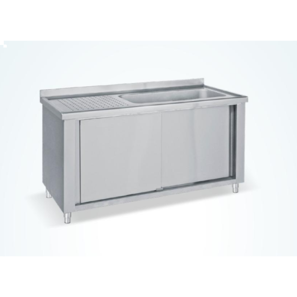 Λάντζα Σκευών κλειστή με 1 γούρνα 150X70X85 εκ BM- LK126150