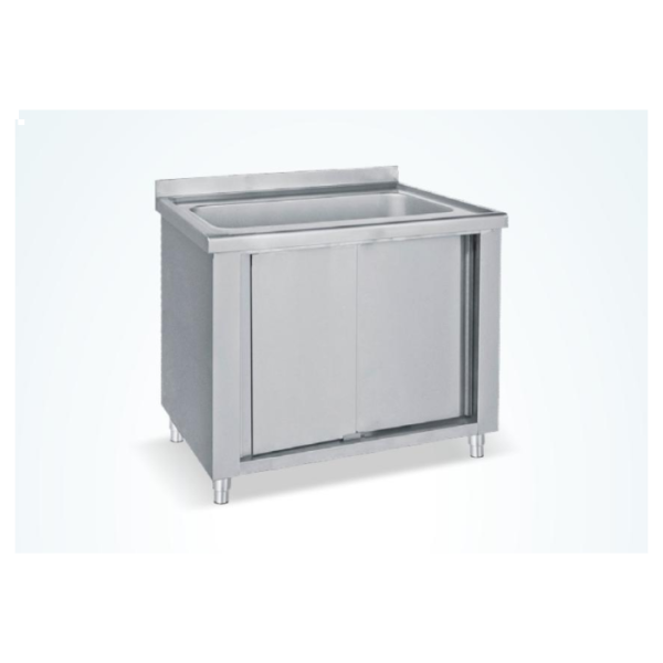 Λάντζα Σκευών κλειστή με 1 γούρνα 180X70X85 εκ BM-LK96180