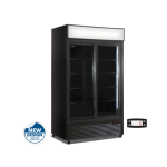 Βιτρίνα συντήρησης διπλή με συρόμενες πόρτες CL1100 V2GC SL Black