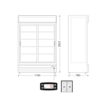 Βιτρίνα συντήρησης διπλή με συρόμενες πόρτες CL1100 V2GC SL Black