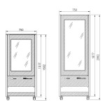 Βιτρίνα κατάψυξη-συντήρηση πανοραμική CRISTAL TOWER 75LH RV TB/TN BLACK