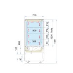 Βιτρίνα κατάψυξη-συντήρηση πανοραμική CRISTAL TOWER 75LH RV TB/TN BLACK