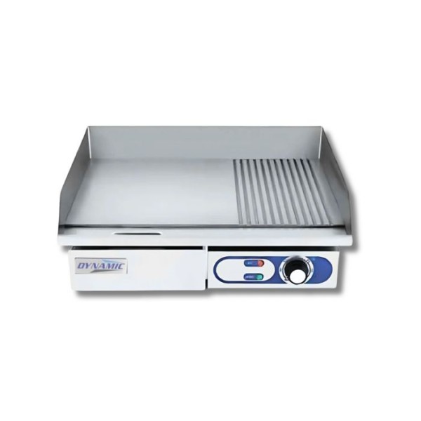 Dynamic EG-818D-2 Ηλεκτρικό πλατώ χρωμίου με μισή επιφάνεια λεία και μισή ραβδωτή ICS-300.0605