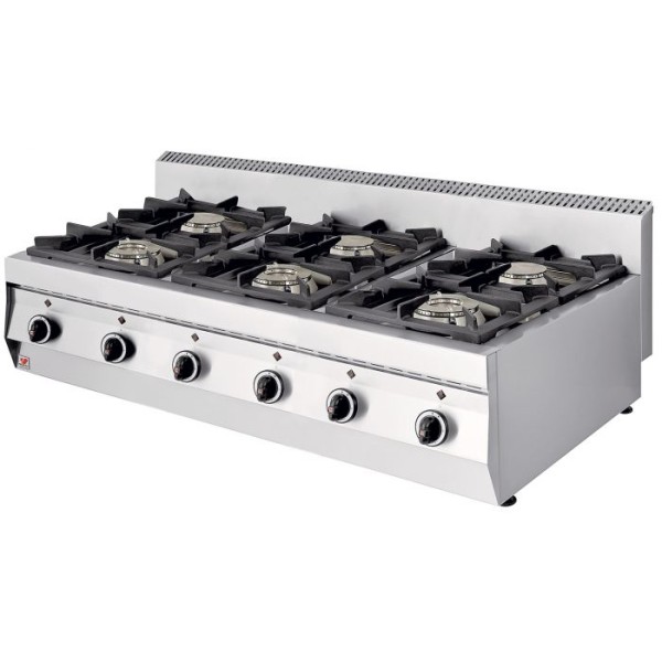 Επιτραπέζια Εστία αερίου με 6 εστίες (φλόγιστρο) NORTH 119X70X30cm NR-GASE600