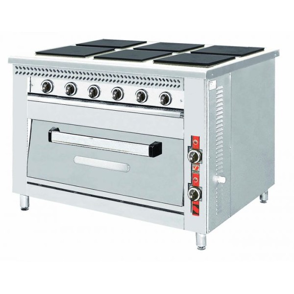 Κουζίνα ηλεκτρική 6 εστιών με φούρνο ηλεκτρικό 115.5x86x87.5 NR-F80E6