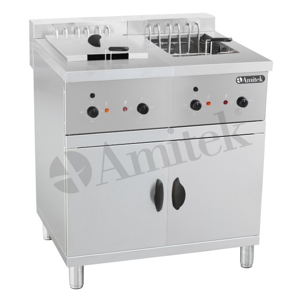 Ηλεκτρική φριτέζα με ντουλάπι, χωρητικότητα λαδιού 25+25 λίτρα FC250M italy 80Χ70Χ94