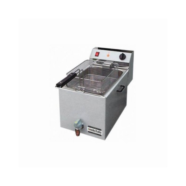 Φριτέζα Ηλεκτρική Μονή 8 λίτρων με βρυσάκι απορροής Resto Italia 28x43x25 εκ RST-FTR8R