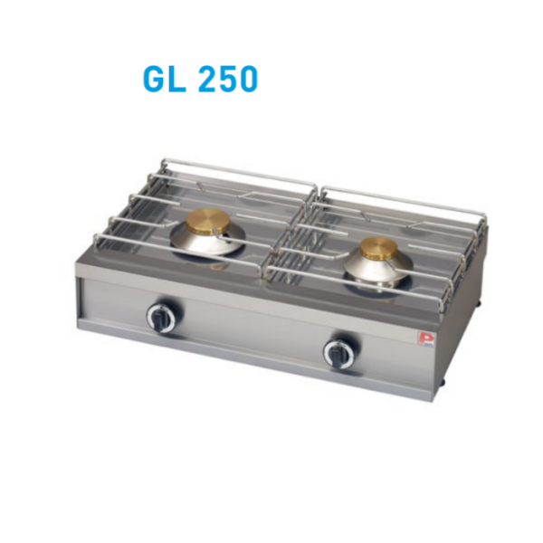 Εστια αερίου διπλή επιτραπέζια 80χ48χ22 εκ PN-GL250