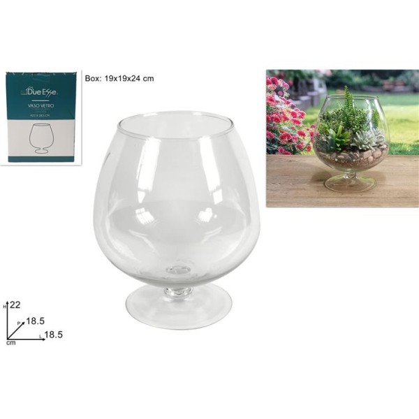 ΓΥΑΛΑ ΕΝΥΔΡΕΙΟ ΨΑΡΙΩΝ ΣΕ ΣΧΗΜΑ ΠΟΤΗΡΙ ΚΟΝΙΑΚ 22Χ18.5Χ18.5CM